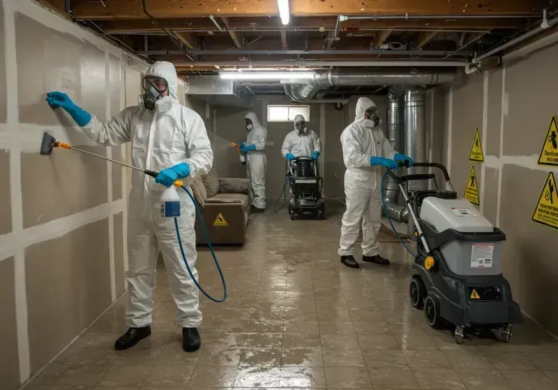 Basement Moisture Removal and Structural Drying process in Cape May Court House, NJ